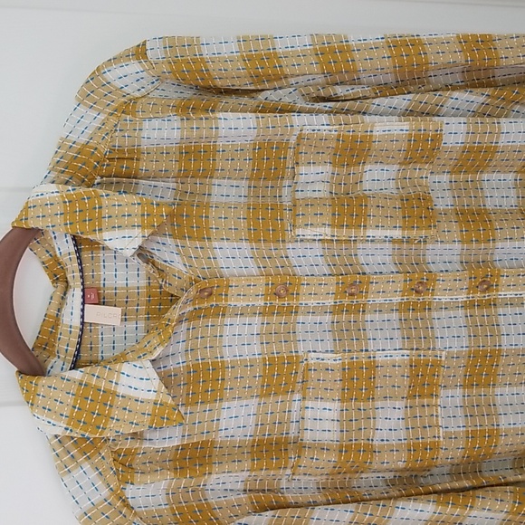 Anthropologie Pilcro yellow plaid button down - Picture 5 of 11